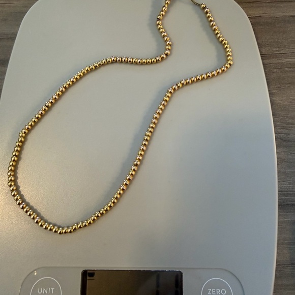 Elegant Vintage Gold 2mm 10k Beaded Necklace - Picture 2 of 4